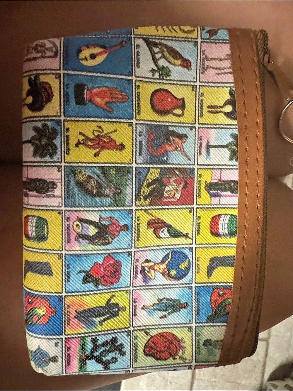 Multicolor & Brown Coin Pouch